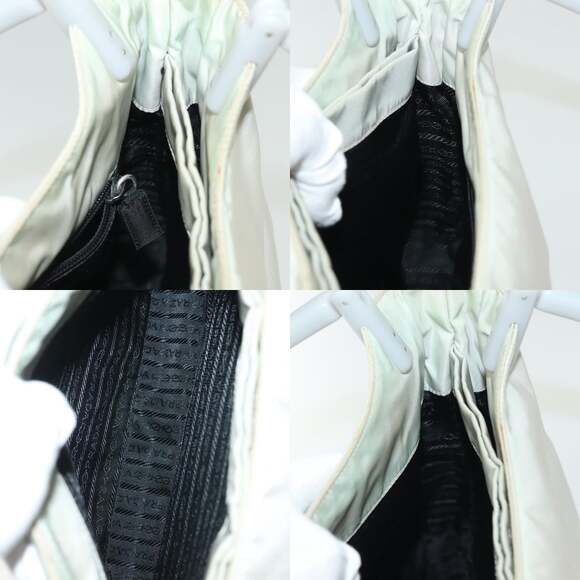 PRADA Shoulder Bag Nylon Ivory Silver - Picture 12 of 13